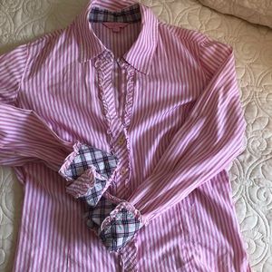 Pink White Stripe Lilly Pulitzer Button Dwn shirt